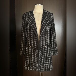 ZARA Tweed Double Breasted Blazer Jacket Black Plaid Sz S NWT (Retail $119)